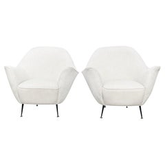 20th Century Italian Modern Pair of Vintage Sculptural Club Chairs by Ico Parisi