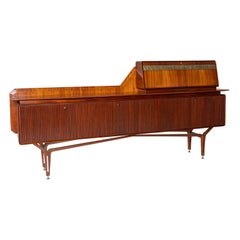 20th Century Italian Modern Rosewood Credenza - Vintage Dry Bar by Mobili Cantù