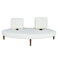 Sofá escultural italiano moderno de dos plazas del siglo XX - Settee vintage de nogal