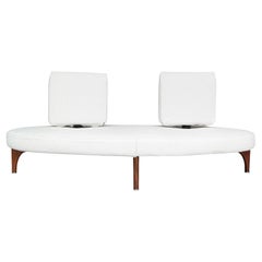Sofá escultural italiano moderno de dos plazas del siglo XX - Settee vintage de nogal
