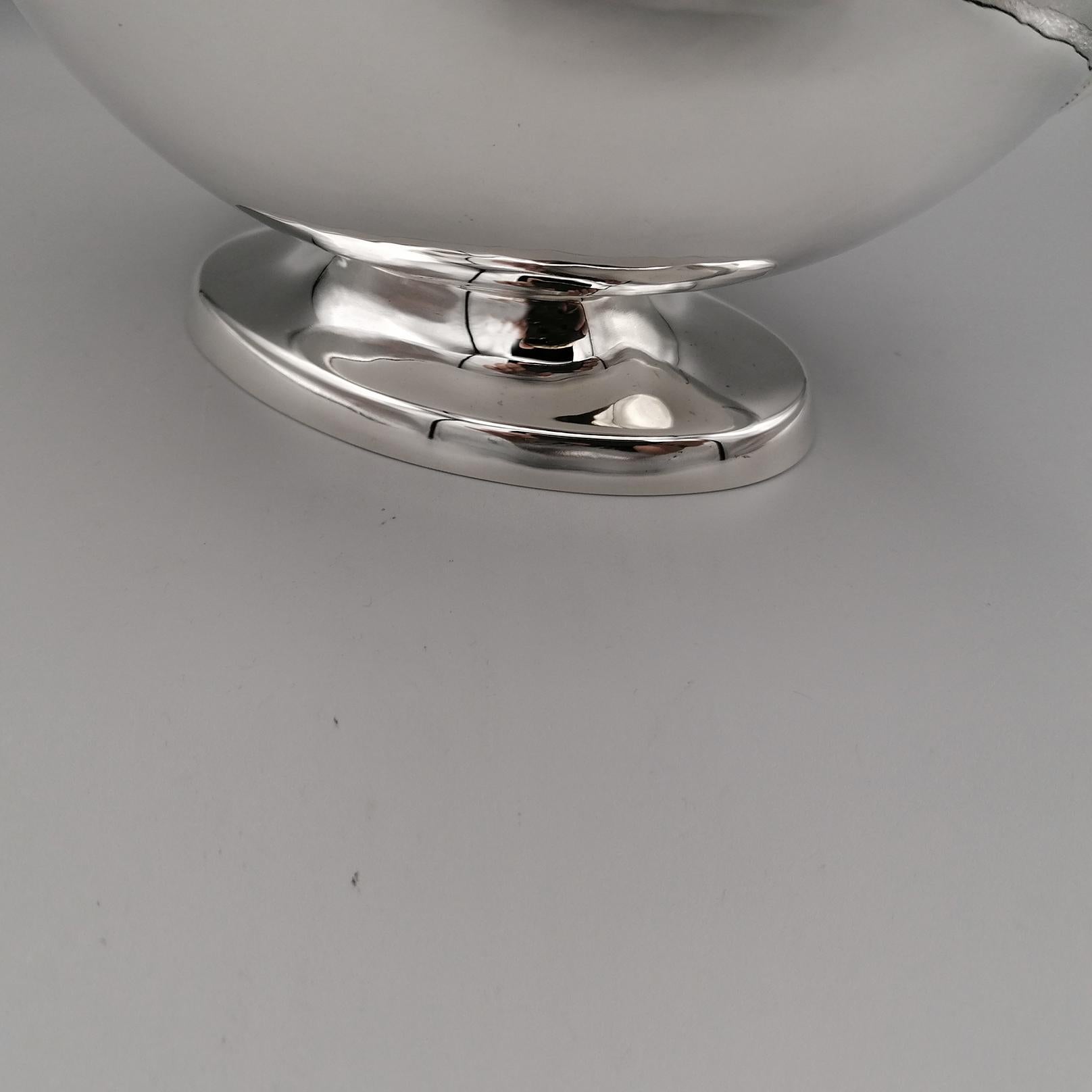 20th Century Italian Modern Solid Silver Jug Pitcher For Sale 7