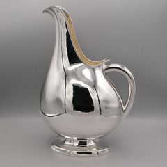 20th Century Italian Modern Solid Silver Jug Pitcher