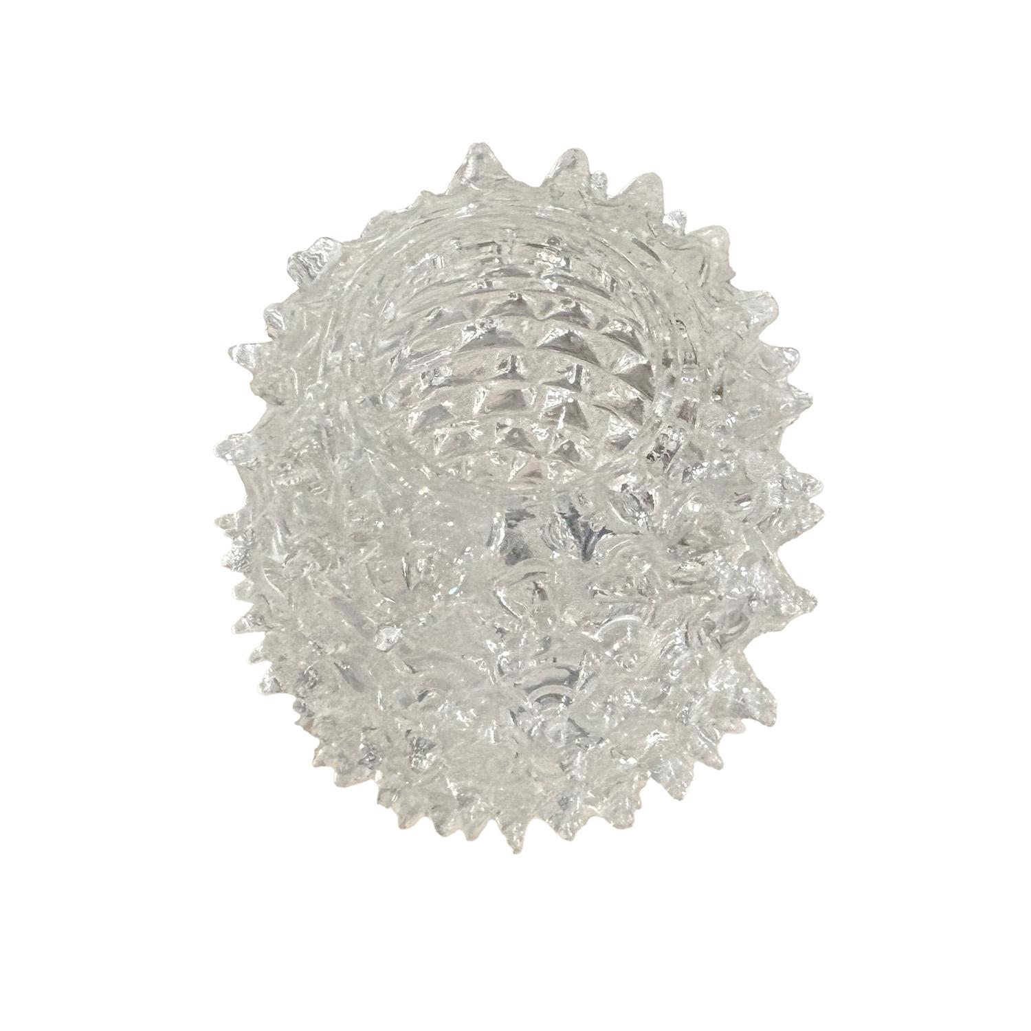 Frosted 20th Century Italian Modern Vintage Rostri Murano Glass Vase by Ercole Barovier For Sale