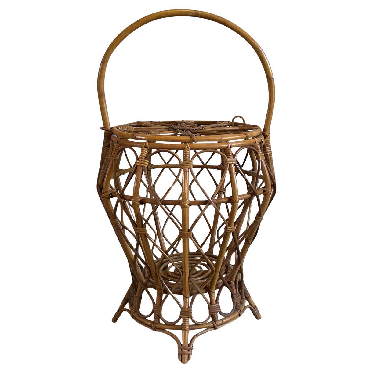 20th Century Italian Modern Wicker Umbrella Stand in the Style of Franco Albini