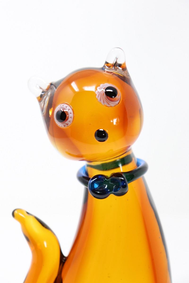 Scultura di gatto in vetro Artistics di Murano del XX secolo in vendita 6