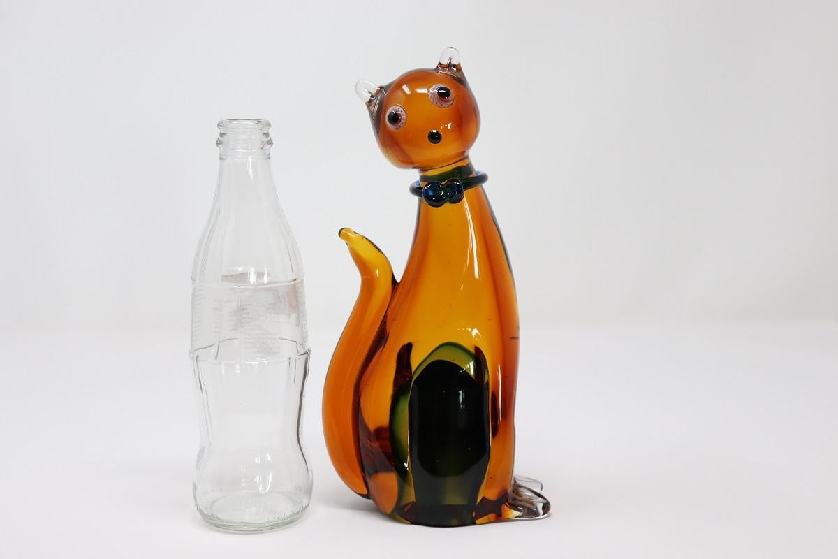 Scultura di gatto in vetro Artistics di Murano del XX secolo in vendita 7