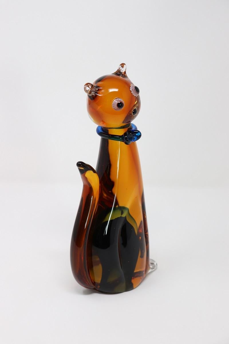 Scultura di gatto in vetro Artistics di Murano del XX secolo In condizioni ottime in vendita a Casale Monferrato, IT