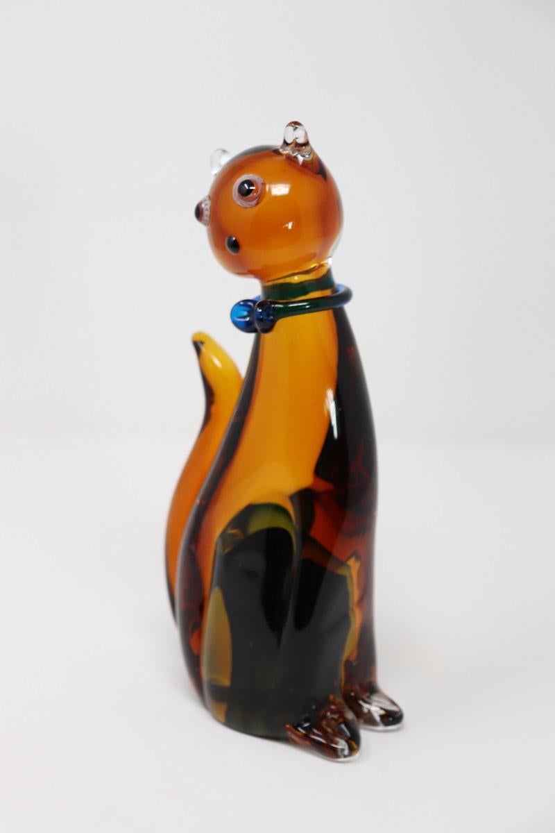 Scultura di gatto in vetro Artistics di Murano del XX secolo in vendita 1