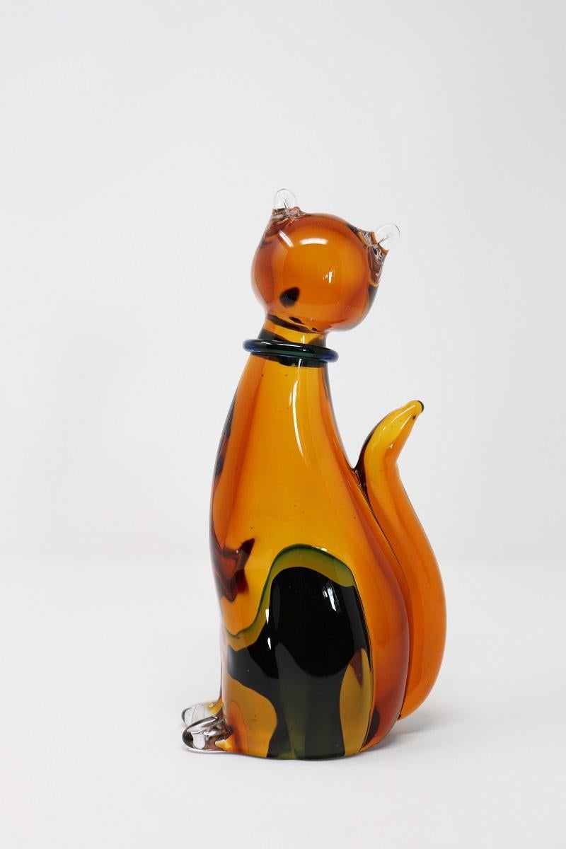 Scultura di gatto in vetro Artistics di Murano del XX secolo in vendita 3