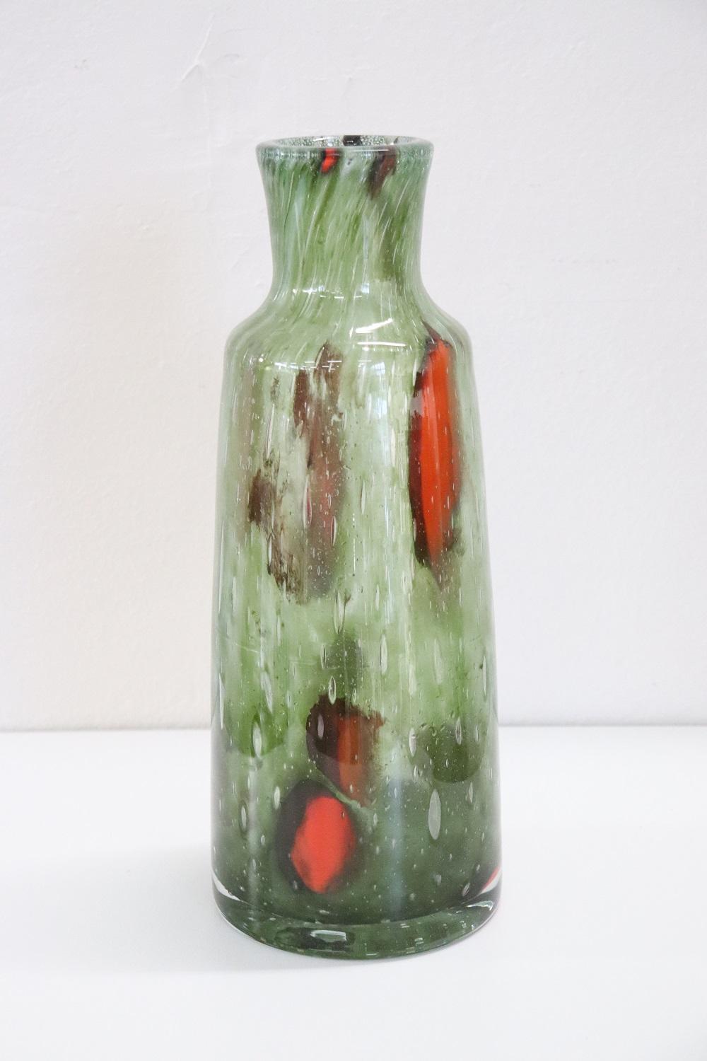 Murano Glass 20th Century Italian Murano Artistic Glass Large Vase, 1960s For Sale