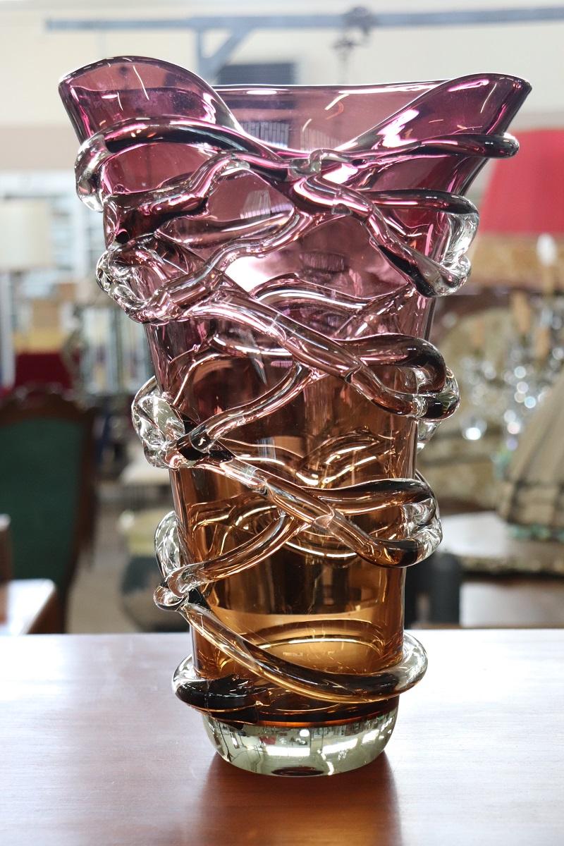 Vaso grande in vetro artistico di Murano del XX secolo in vendita 4