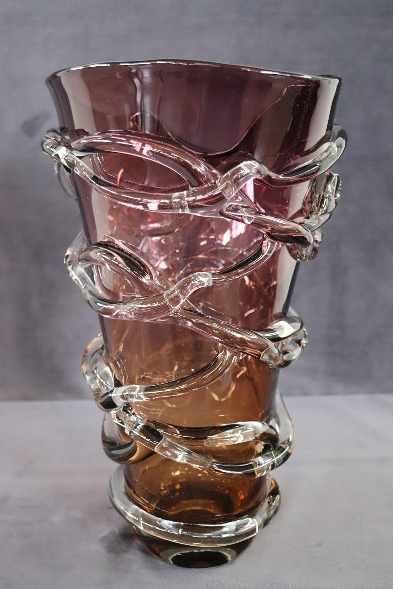 20th Century Italian Murano Artistic Glass Large Vase For Sale 2