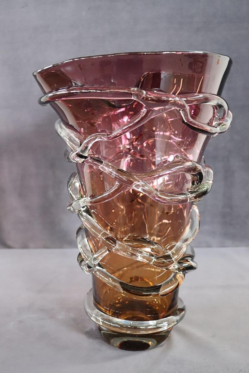 20th Century Italian Murano Artistic Glass Large Vase For Sale 3