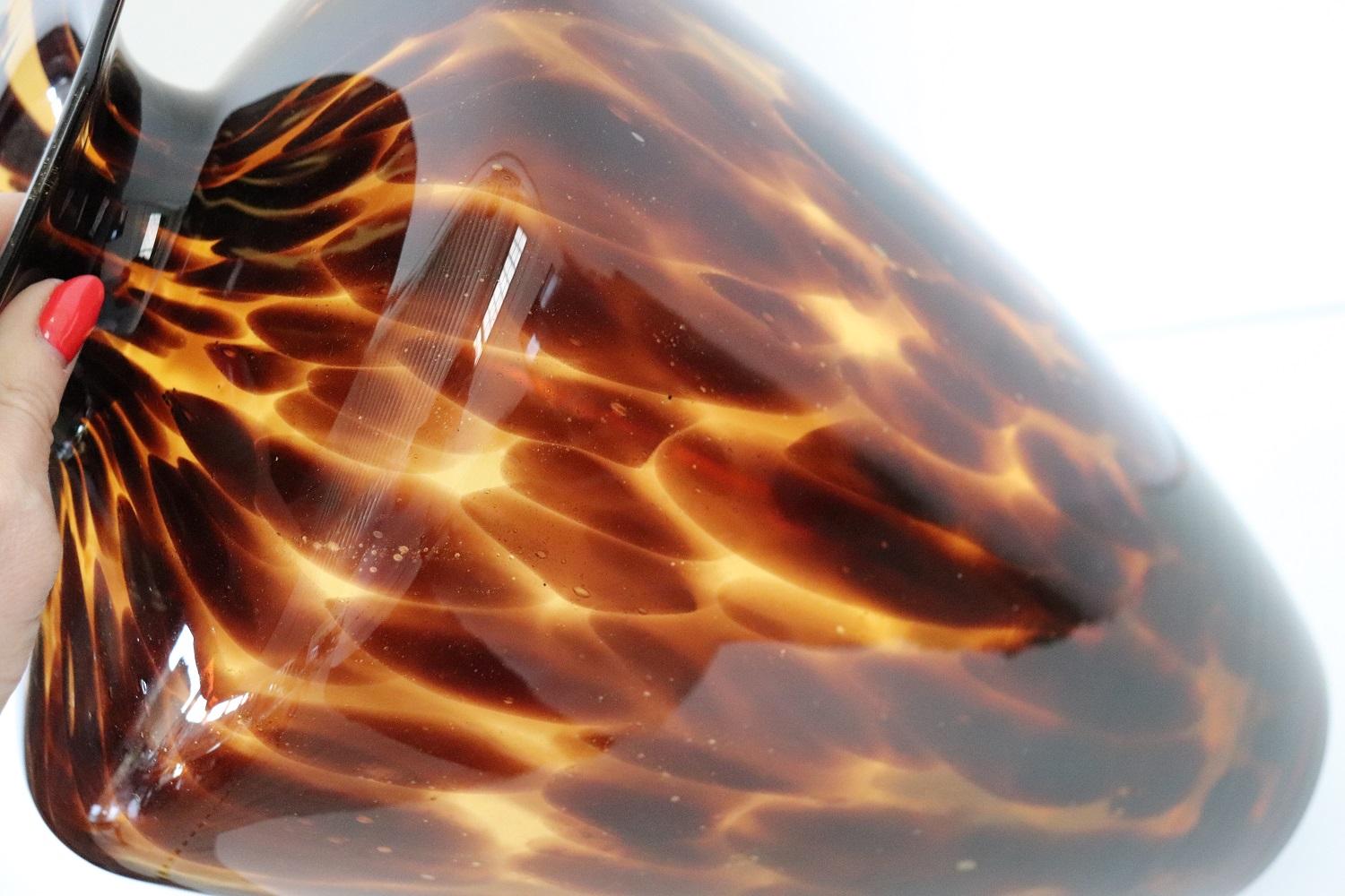 Late 20th Century 20th Century, Italian Murano Artistic Glass Large Vase in Tiger's Eye Color For Sale