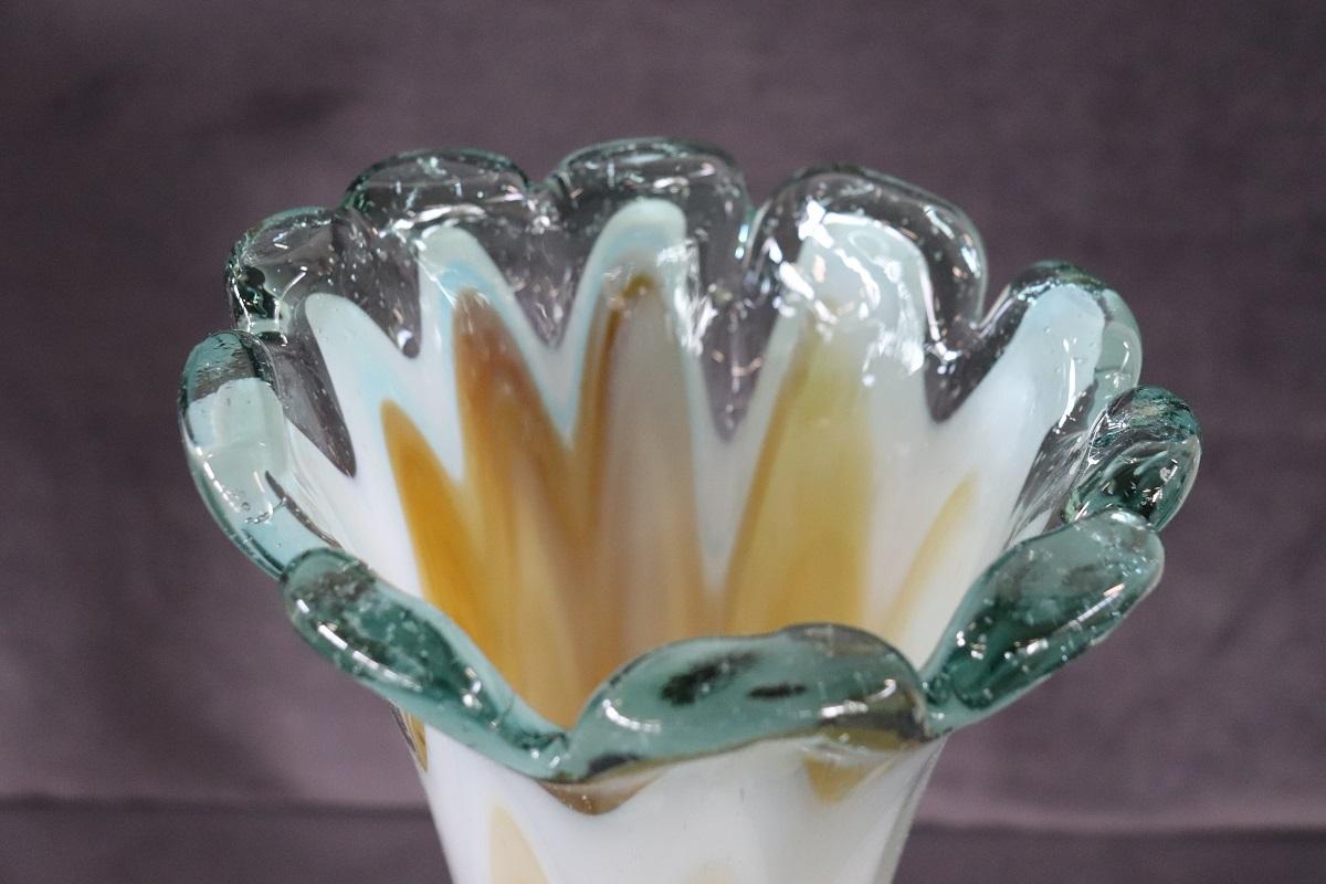20th Century Italian Murano Artistic Glass Tall Vase, 1960s In Excellent Condition For Sale In Casale Monferrato, IT