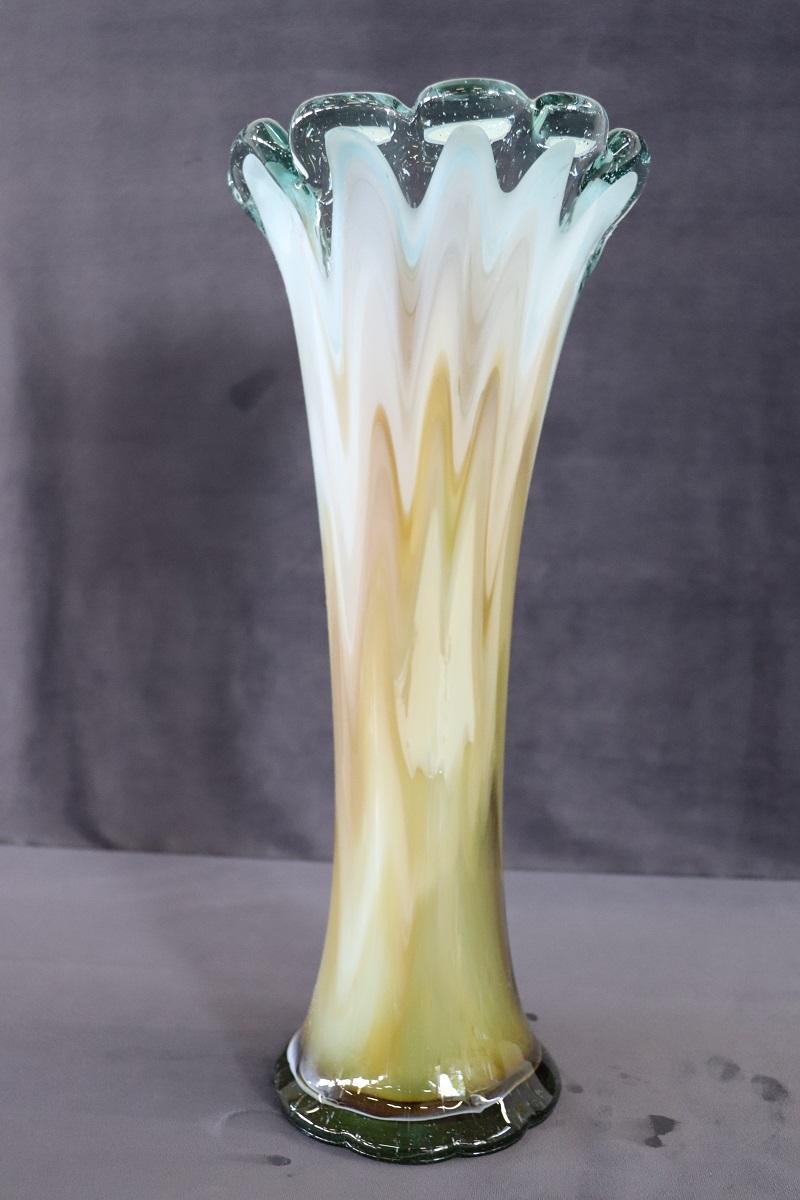 Mid-20th Century 20th Century Italian Murano Artistic Glass Tall Vase, 1960s For Sale
