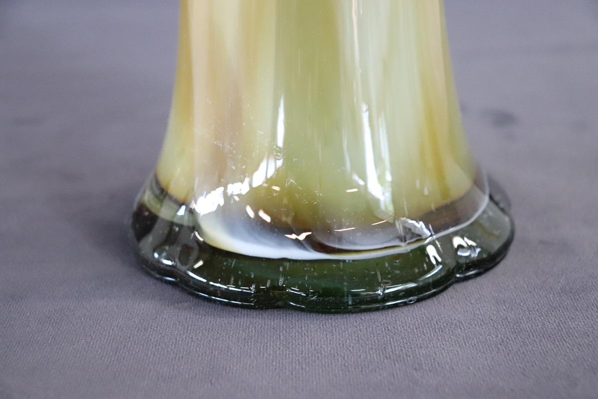 Murano Glass 20th Century Italian Murano Artistic Glass Tall Vase, 1960s For Sale