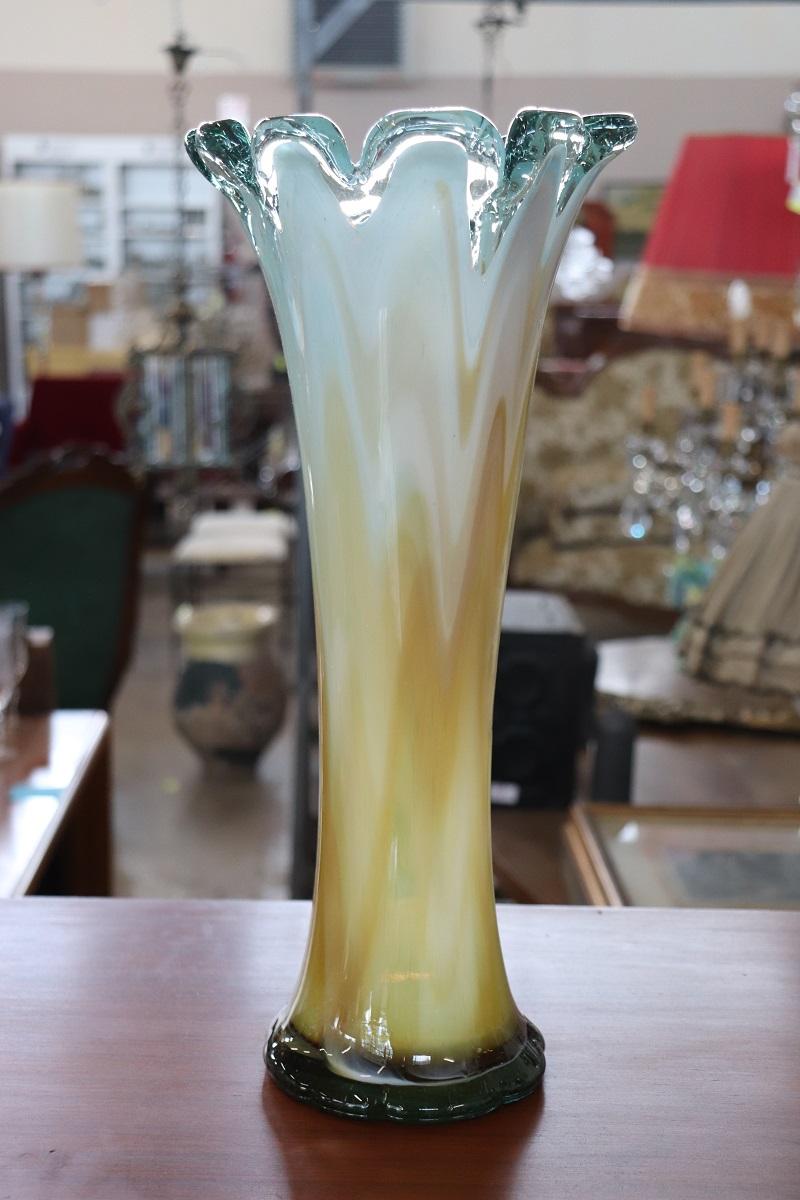 20th Century Italian Murano Artistic Glass Tall Vase, 1960s For Sale 3