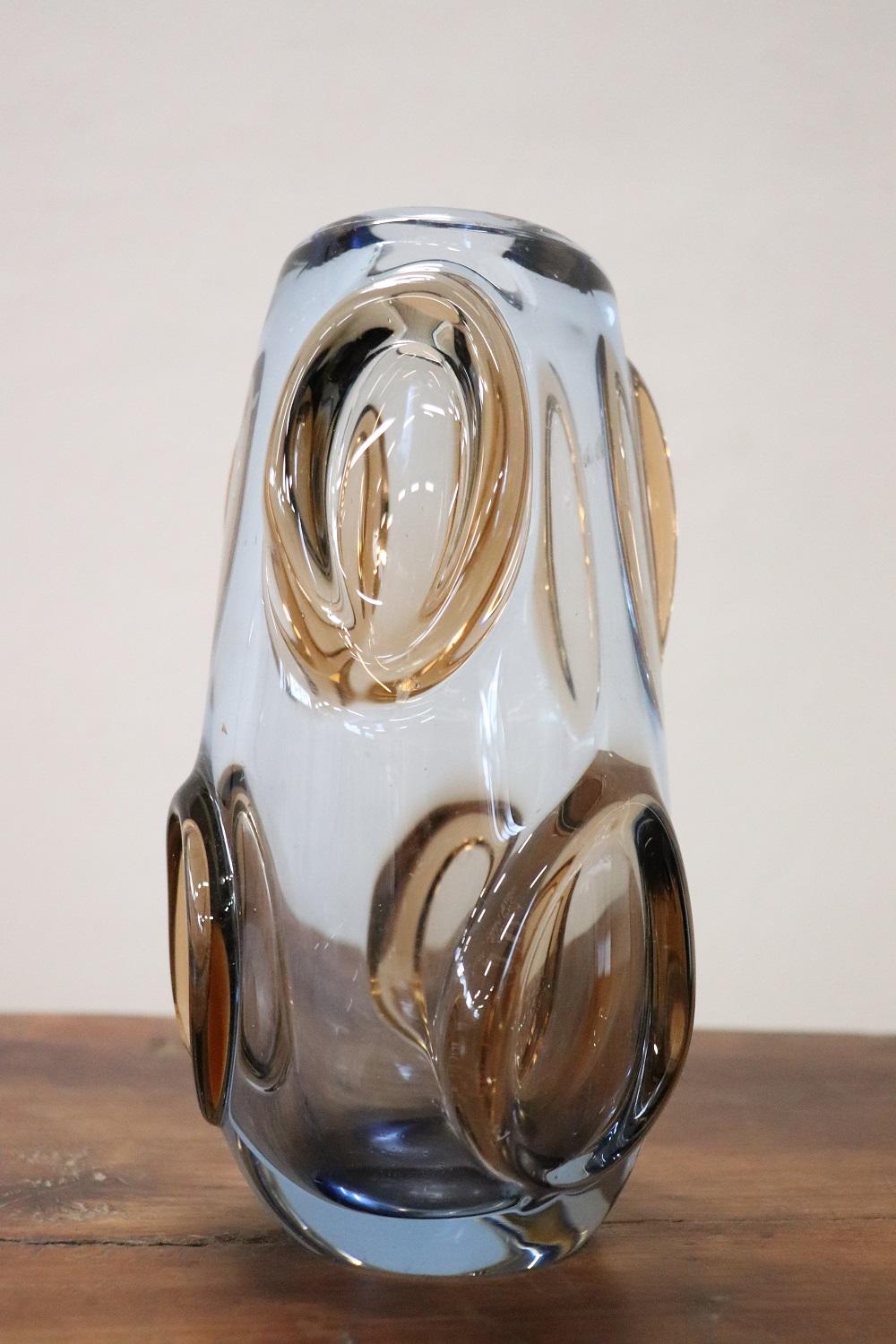 20th Century Italian Murano Artistic Glass Vase, 1960s 2