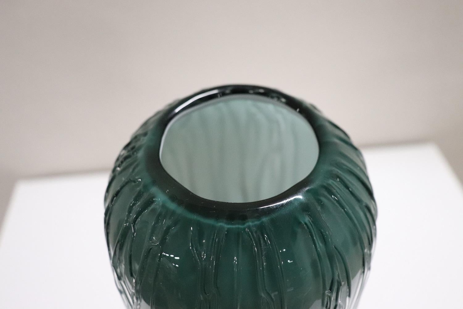 Murano Glass 20th Century Italian Murano Artistic Glass Vase, 1970s For Sale