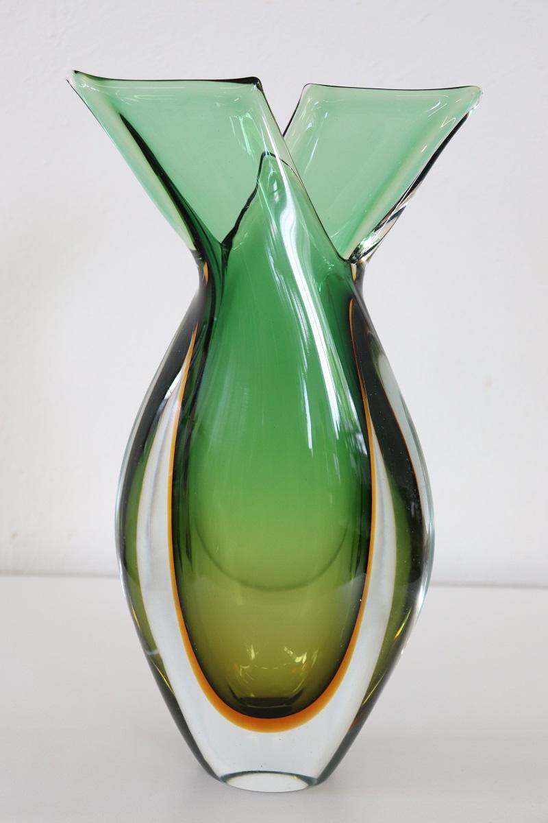20th Century Italian Murano Artistic Glass Vase by Flavio Poli for Seguso, 1960s For Sale 5