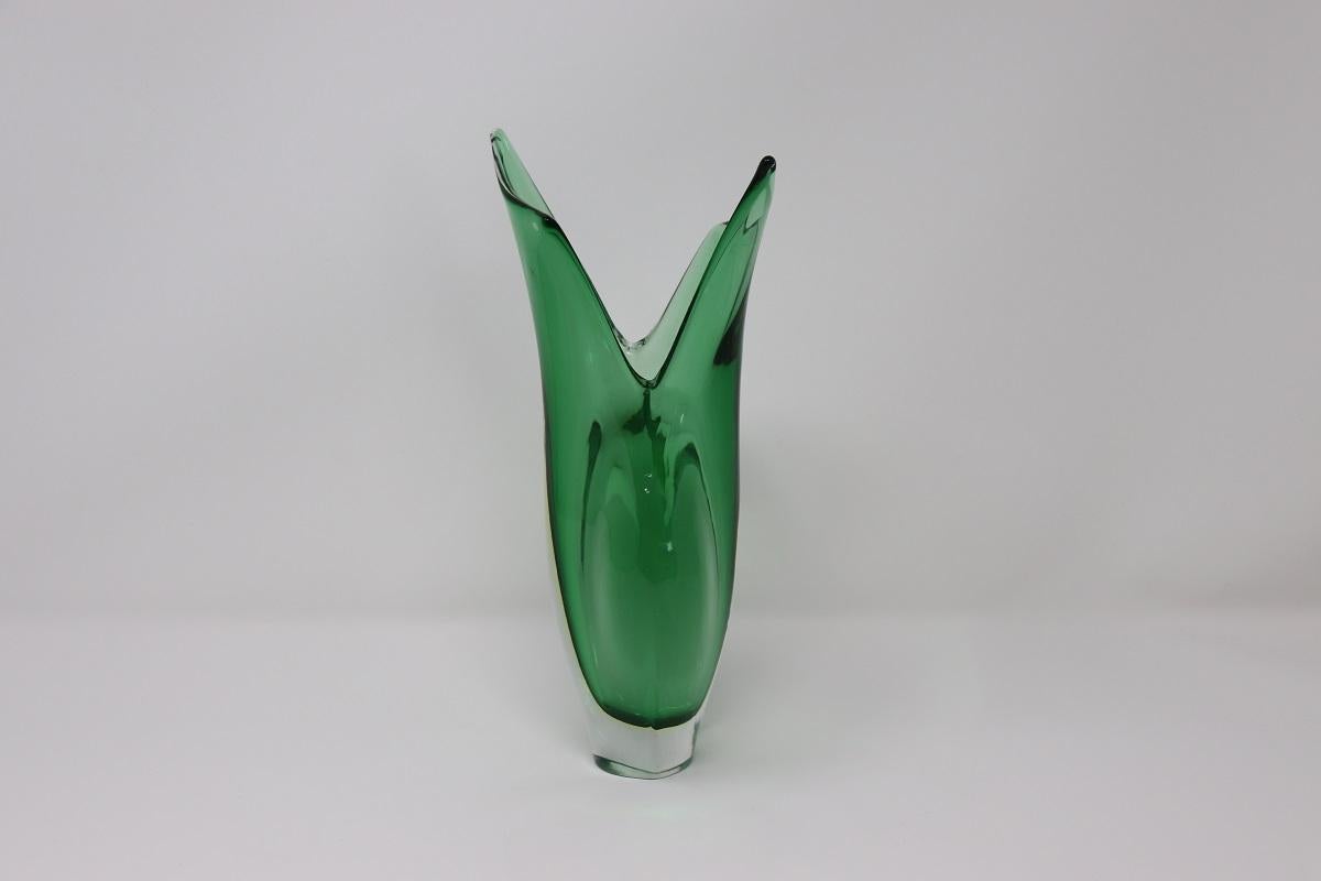 20th Century Italian Murano Artistic Glass Vase by Flavio Poli for Seguso, 1960s In Good Condition For Sale In Casale Monferrato, IT