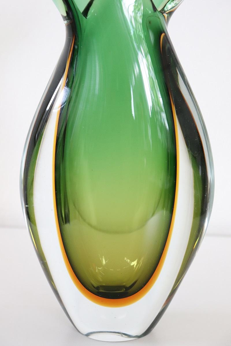Mid-20th Century 20th Century Italian Murano Artistic Glass Vase by Flavio Poli for Seguso, 1960s For Sale