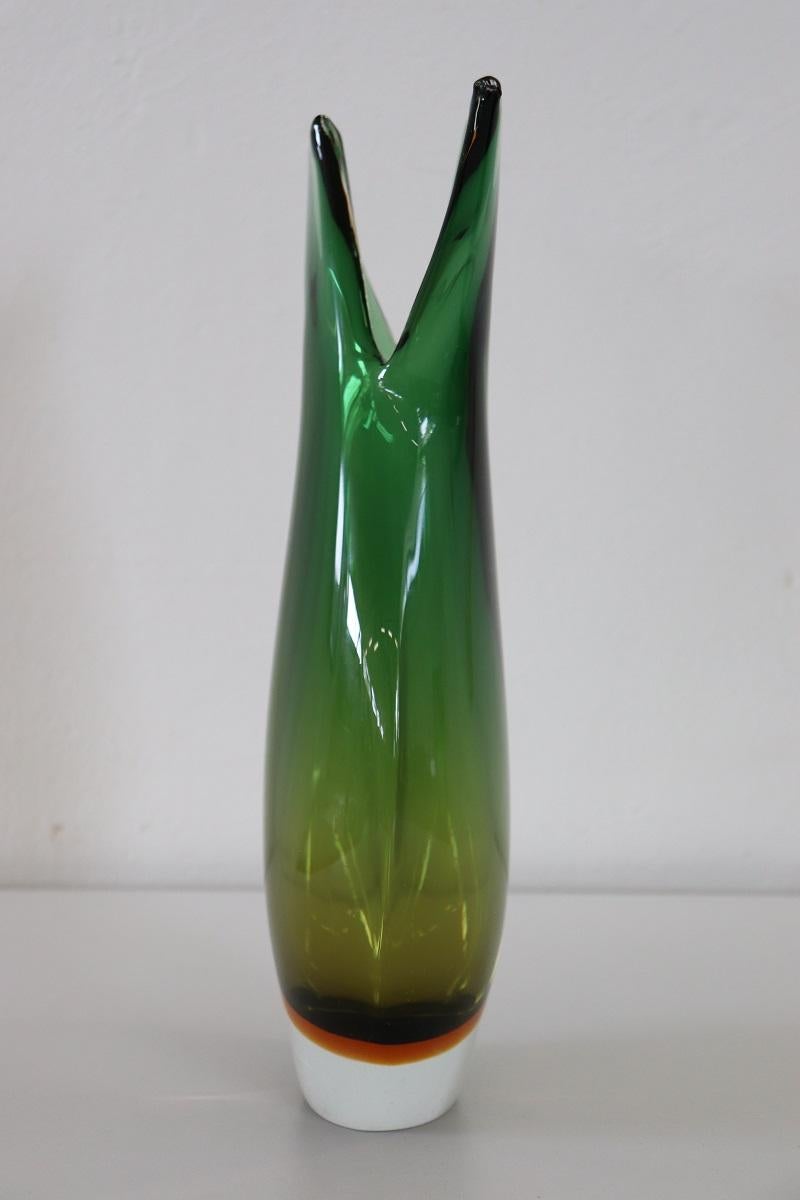 20th Century Italian Murano Artistic Glass Vase by Flavio Poli for Seguso, 1960s For Sale 1