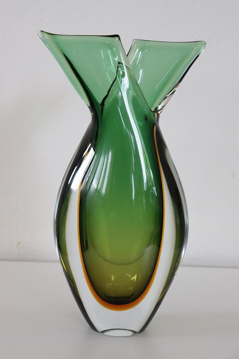 20th Century Italian Murano Artistic Glass Vase by Flavio Poli for Seguso, 1960s For Sale 2