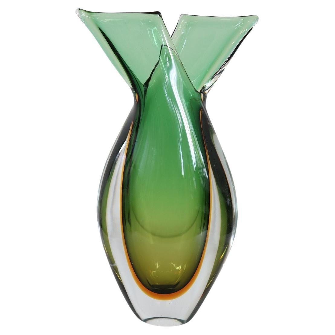 20th Century Italian Murano Artistic Glass Vase by Flavio Poli for Seguso, 1960s For Sale