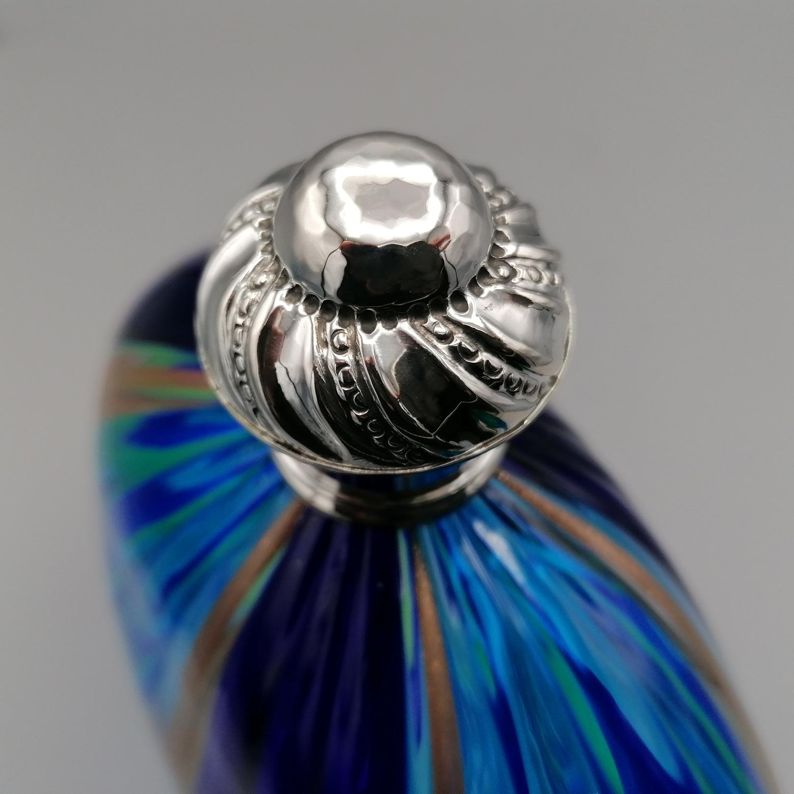 20th Century Italian Murano Glass and Silver decorated bottle 5