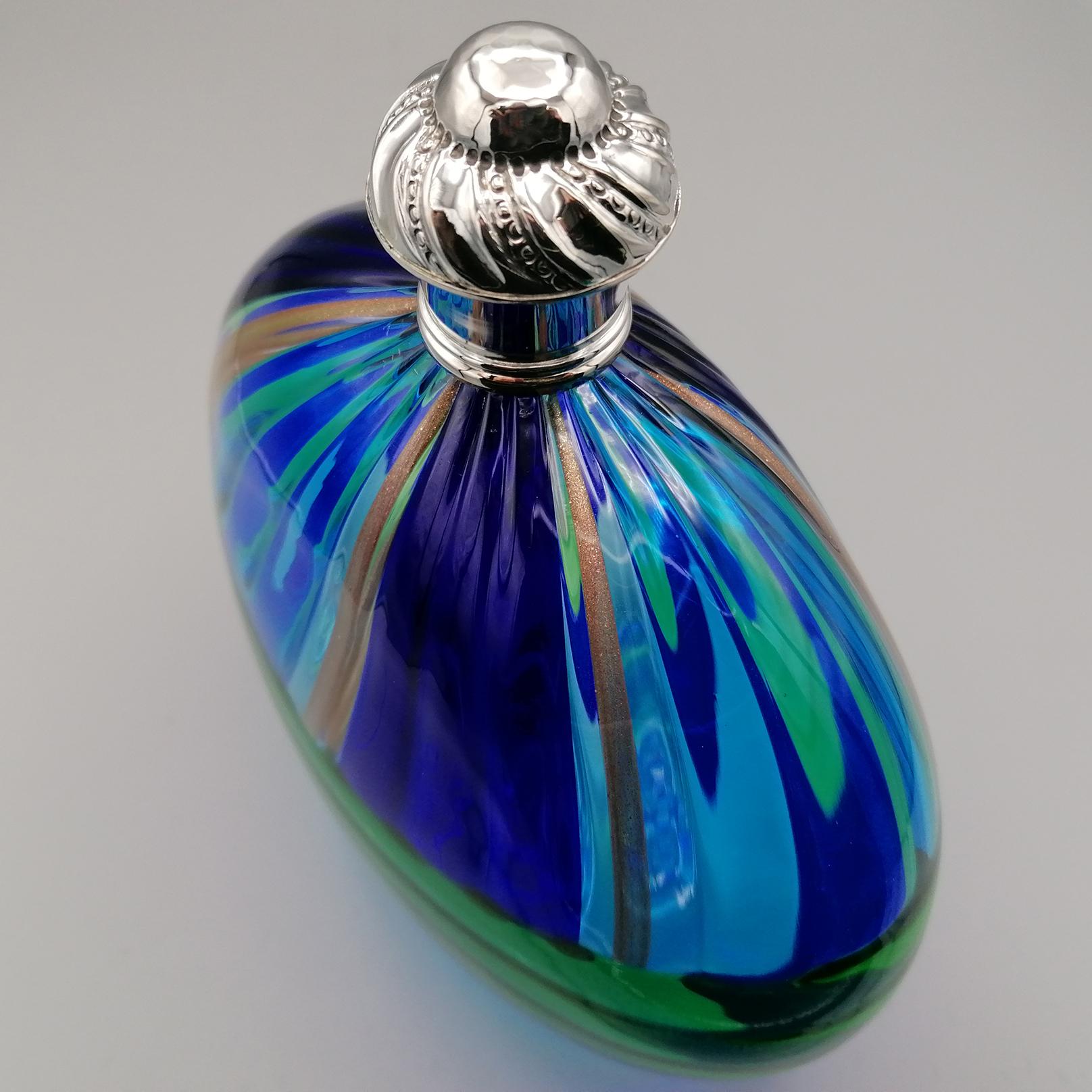 20th Century Italian Murano Glass and Silver decorated bottle 6
