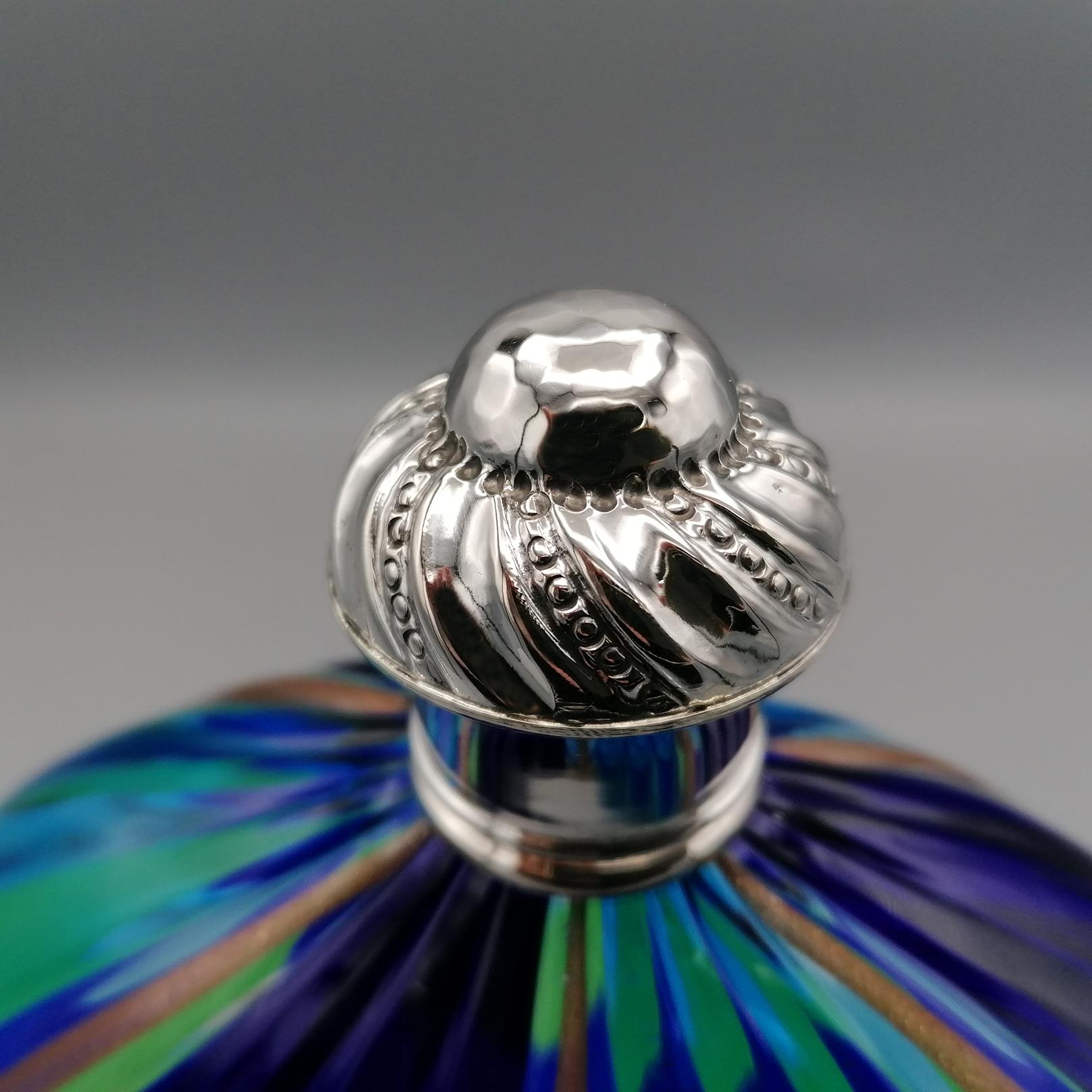 20th Century Italian Murano Glass and Silver decorated bottle 2