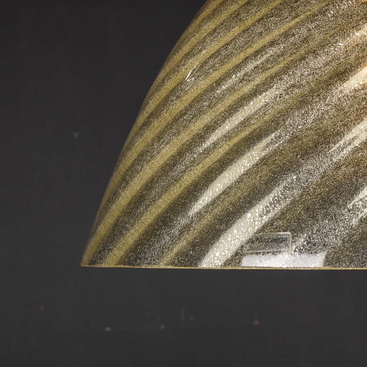 Ottone Lampada a sospensione a forma di ciotola in vetro di Murano del XX secolo di Avmazzega, 1970 ca. in vendita