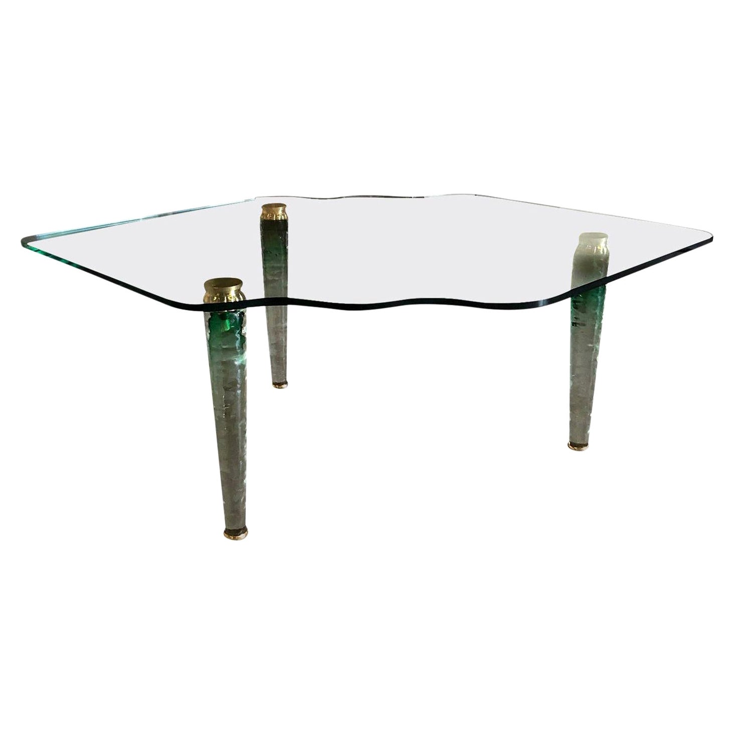 Table basse italienne du XXe siècle en verre de Murano dans le style de Danny Lane