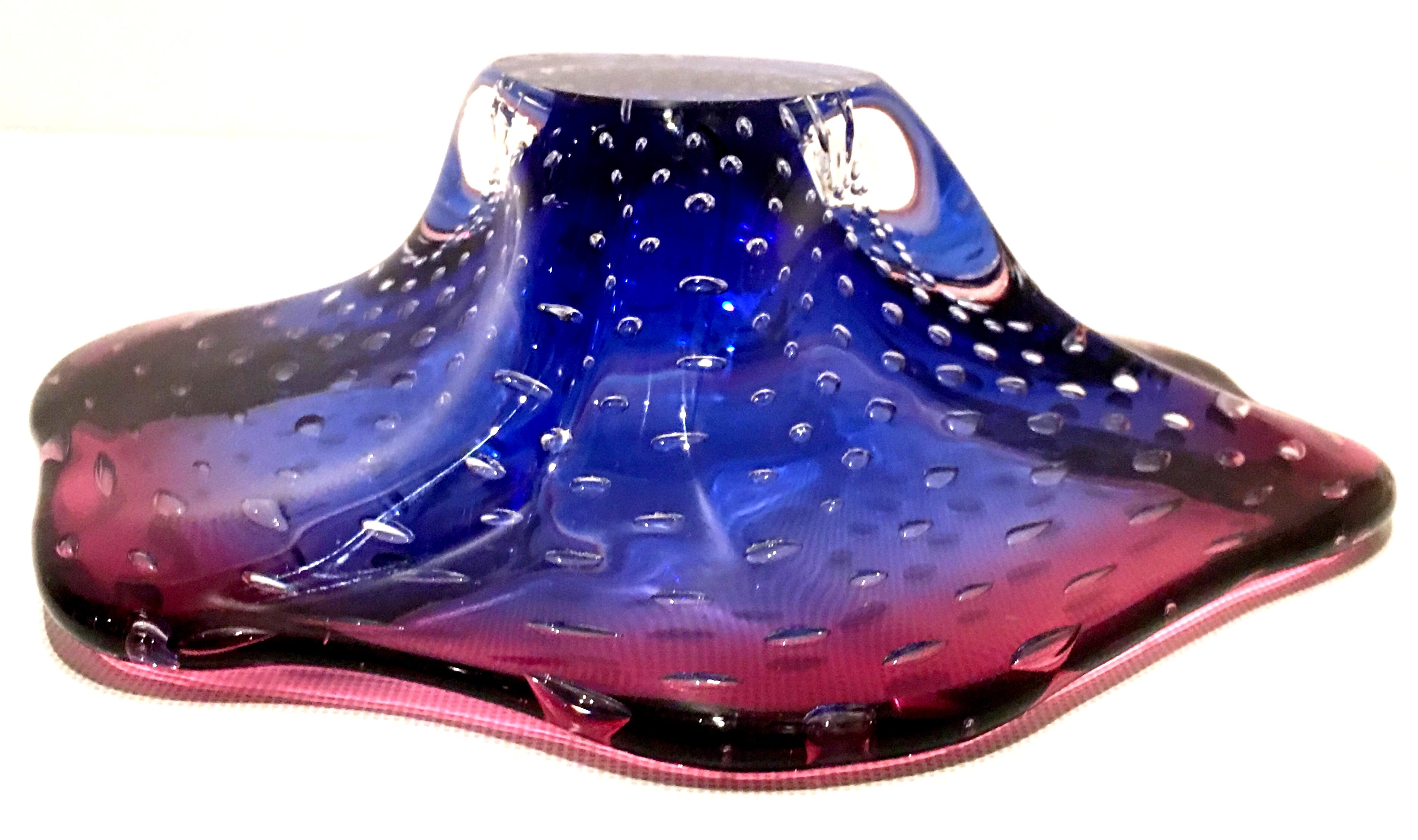 20th Century Italian Murano Glass Organic Modern Sculptural Bowl For Sale 7