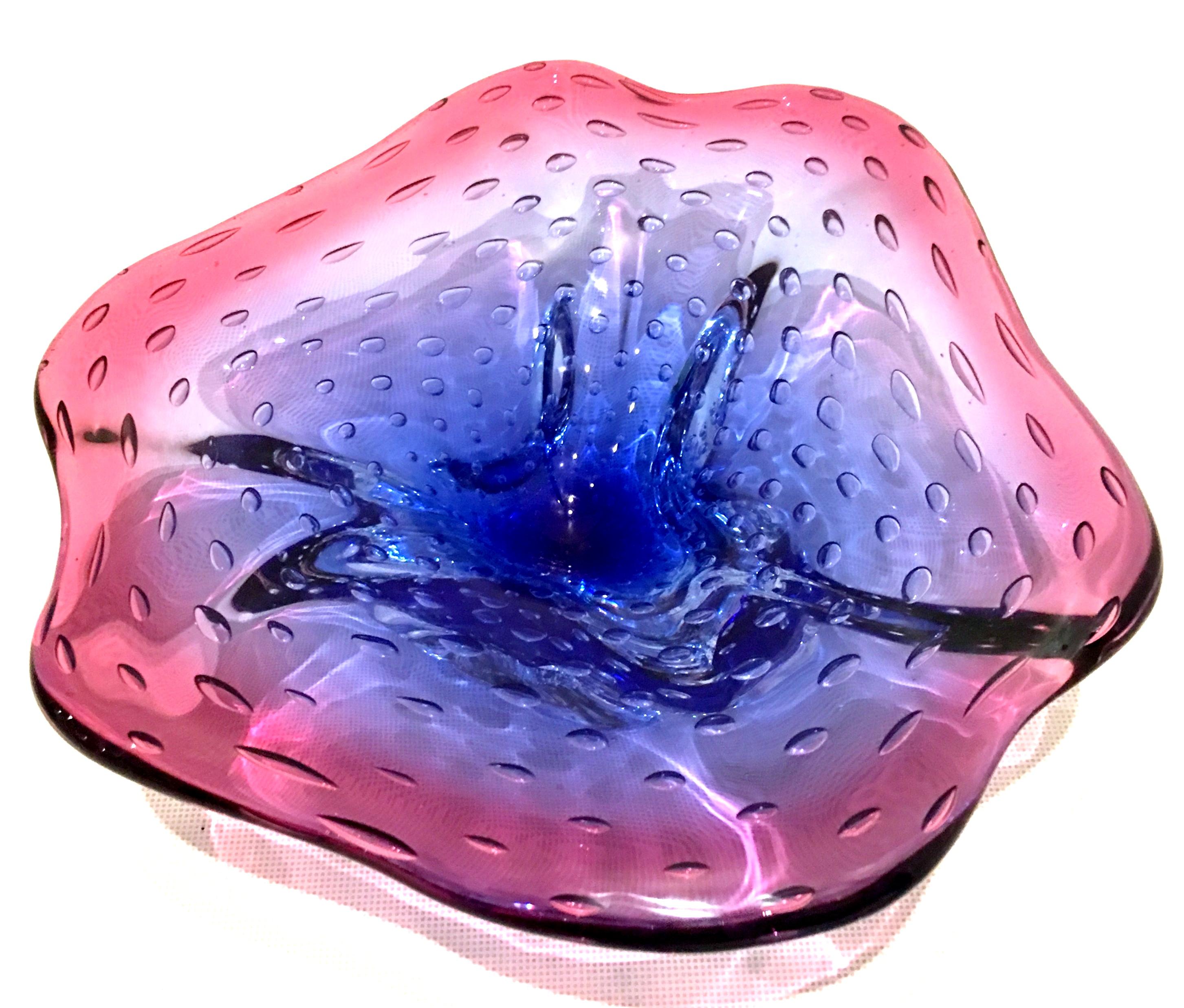 20th Century Italian Murano Glass Organic Modern Sculptural Bowl In Good Condition For Sale In West Palm Beach, FL