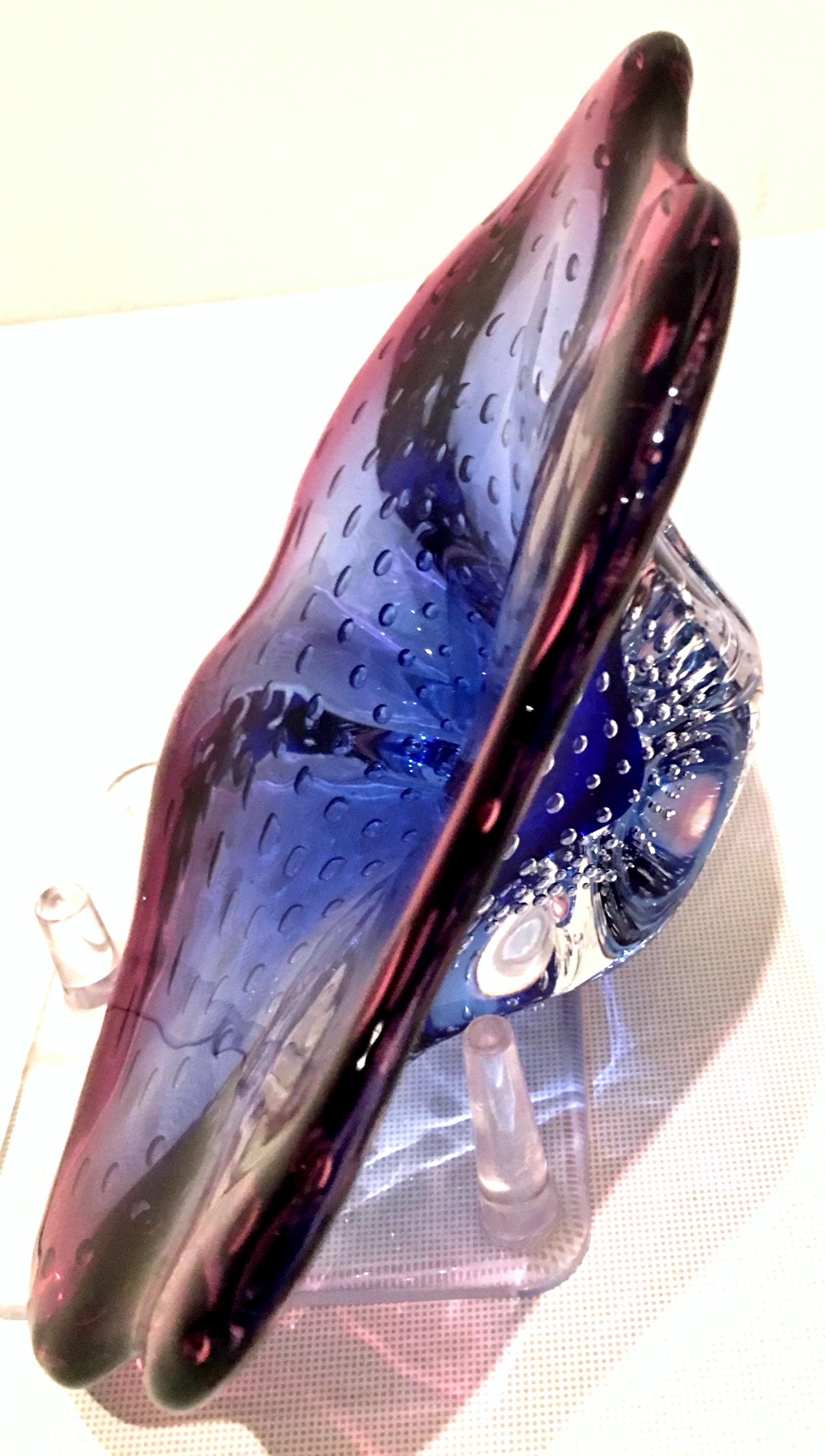 20th Century Italian Murano Glass Organic Modern Sculptural Bowl For Sale 4