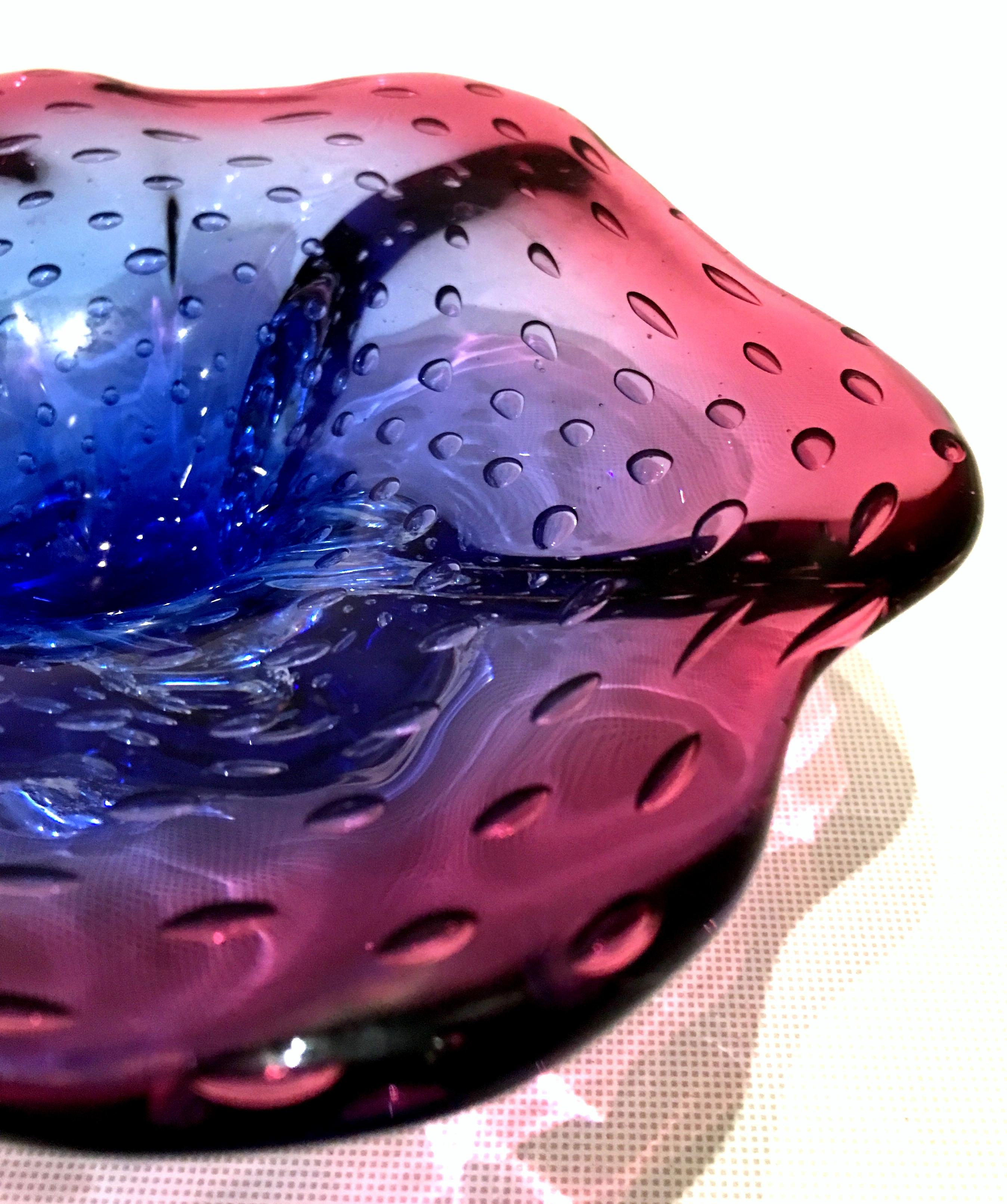 20th Century Italian Murano Glass Organic Modern Sculptural Bowl For Sale 6