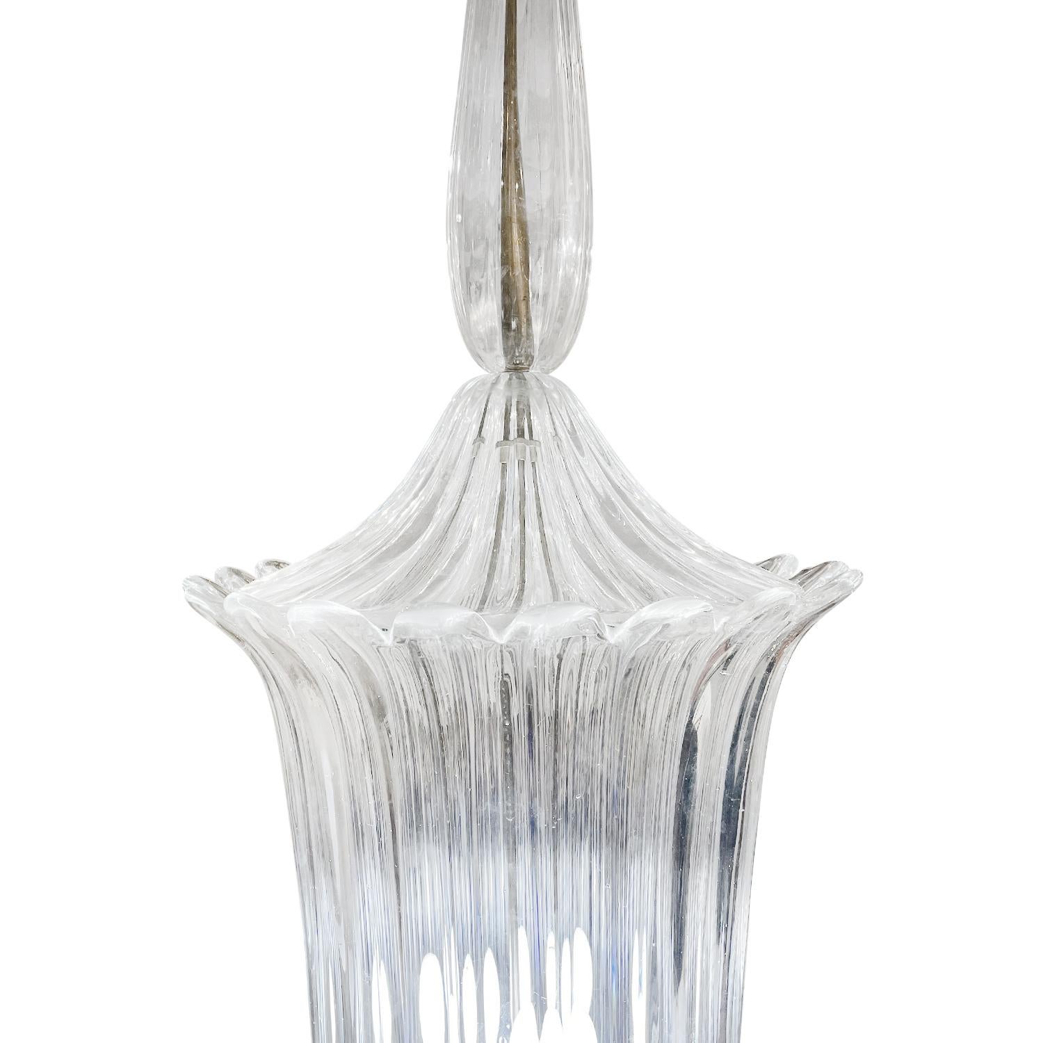 Mid-Century Modern 20th Century Italian Murano Glass Pendant, Chandelier by Seguso Vetri D’Arte For Sale