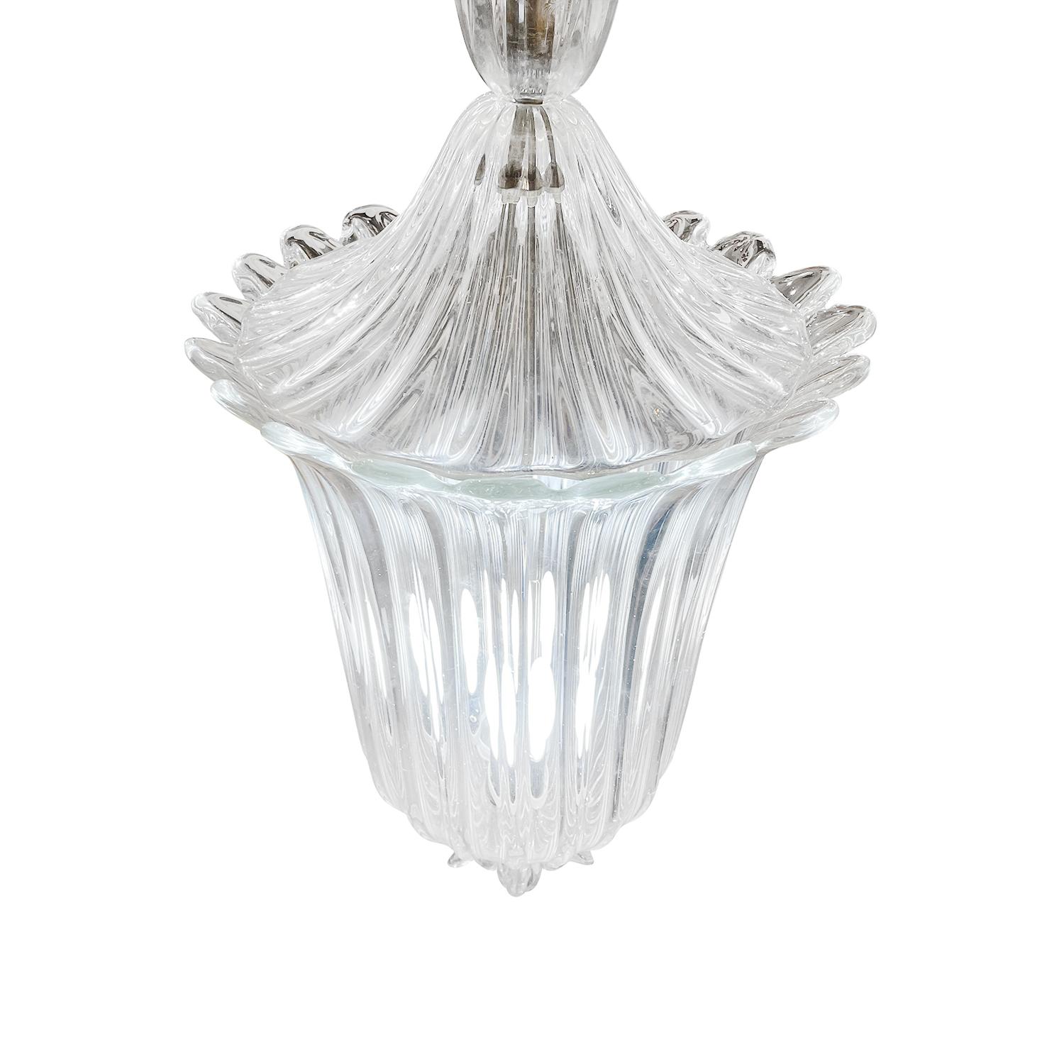 20th Century Italian Murano Glass Pendant, Chandelier by Seguso Vetri D’Arte In Good Condition For Sale In West Palm Beach, FL