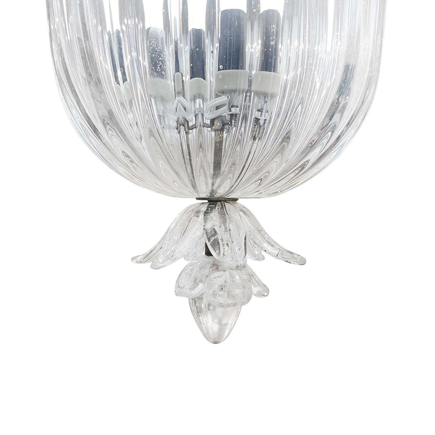 Metal 20th Century Italian Murano Glass Pendant, Chandelier by Seguso Vetri D’Arte For Sale