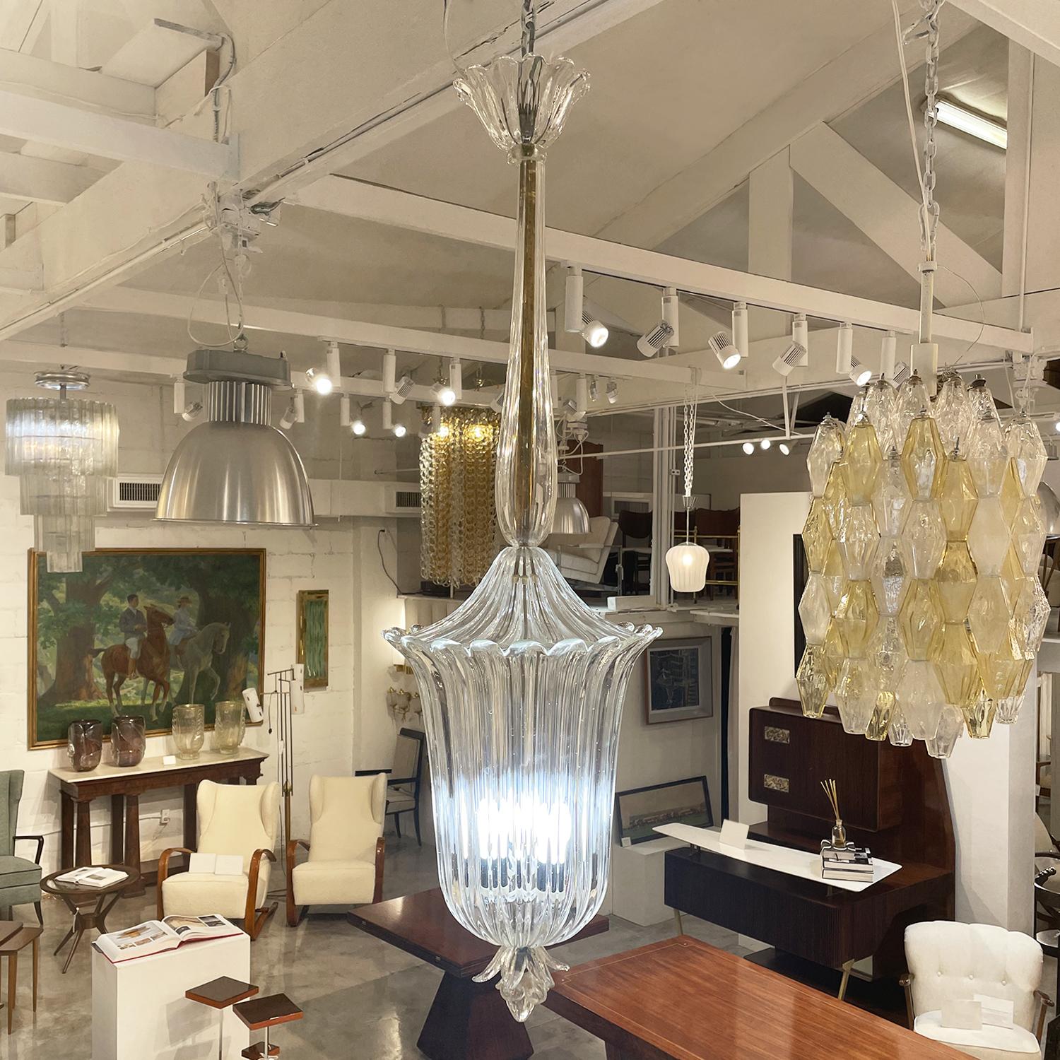 20th Century Italian Murano Glass Pendant, Chandelier by Seguso Vetri D’Arte For Sale 3