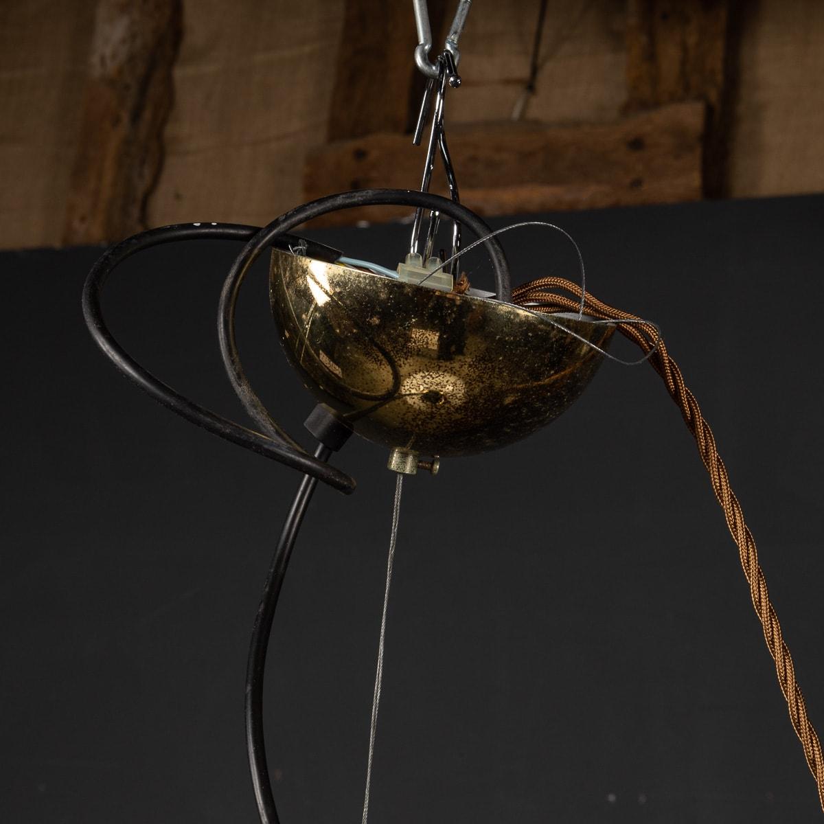 20th Century Italian Murano Glass Swirl Bowl Pendant Light by AVMazzega, C.1970 For Sale 7