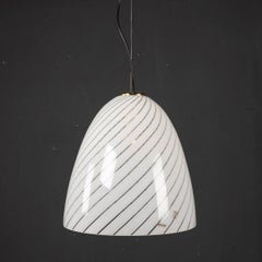 20th Century Italian Murano Glass Swirl Bowl Pendant Light by AVMazzega, C.1970