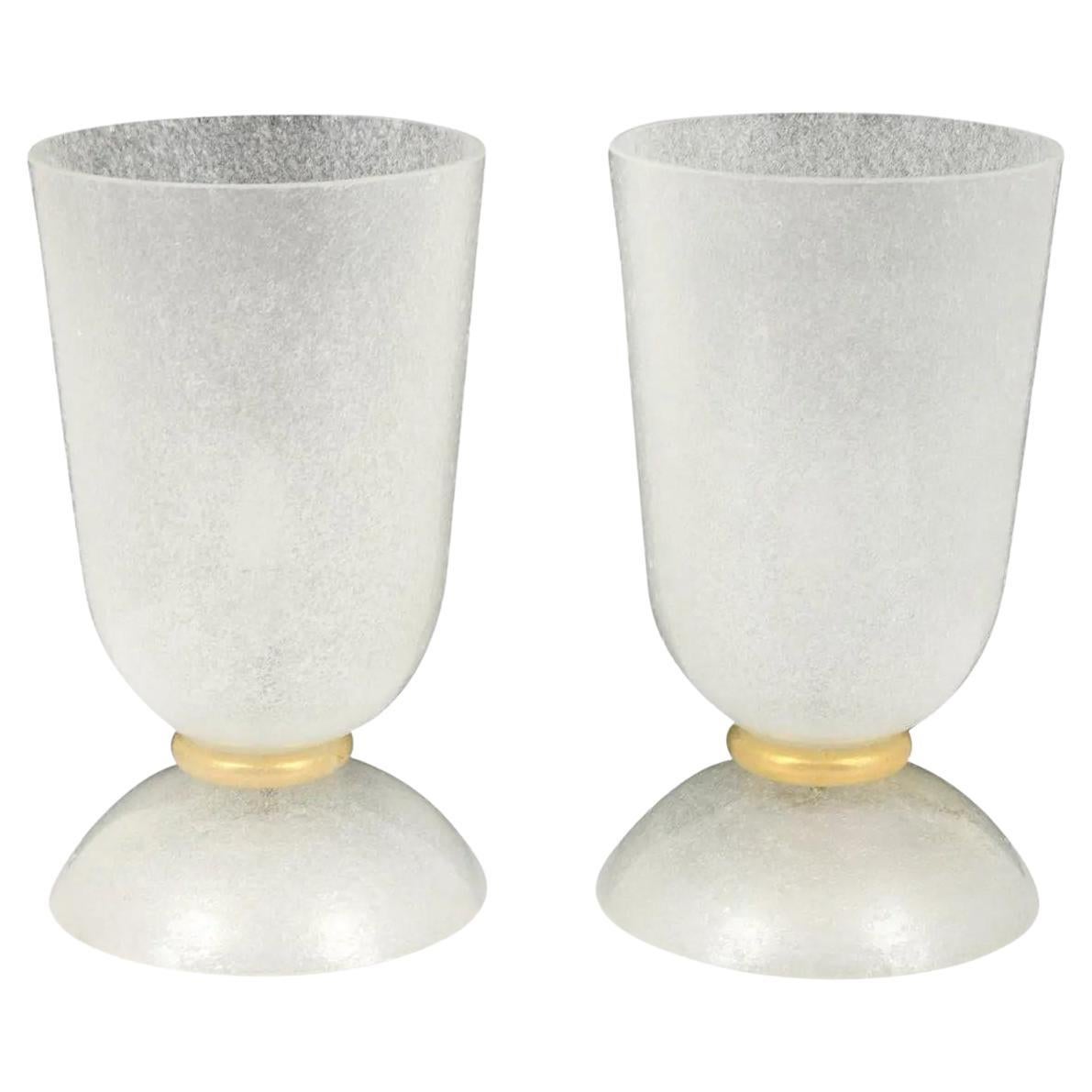 20th Century Italian Murano Glass Table Lamps in the Style of Alfredo Barbini For Sale