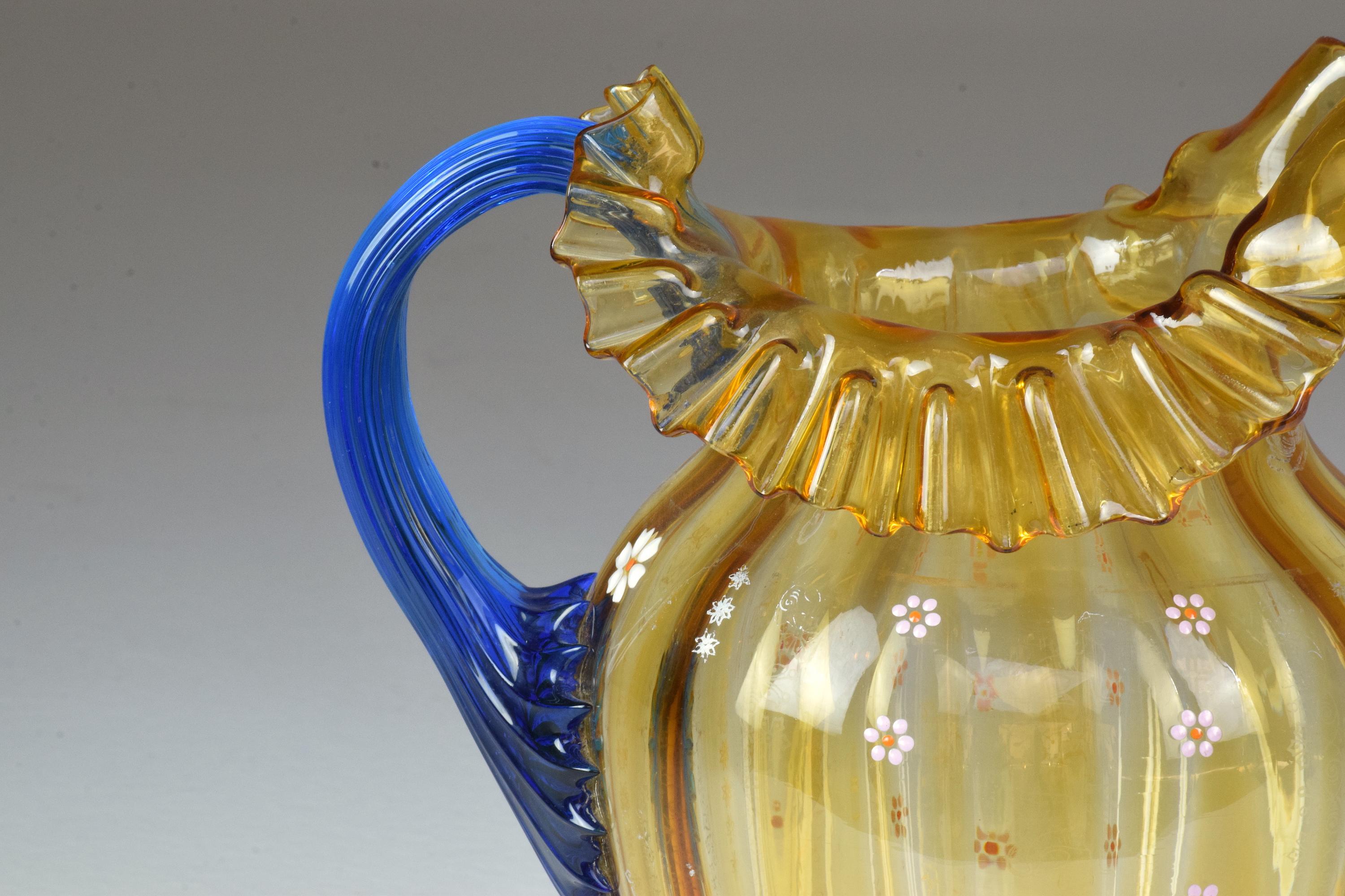 20th Century Italian Murano Liberty Style Pitcher For Sale 1