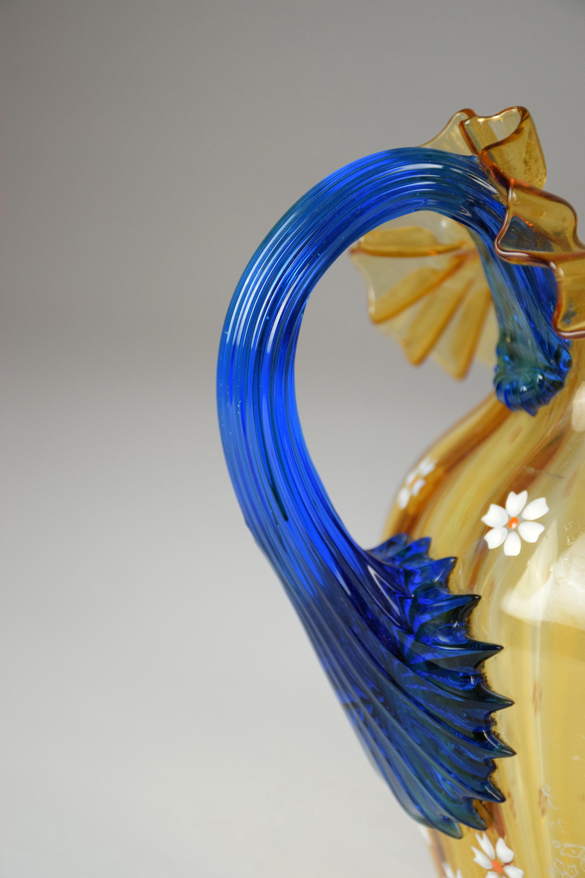 20th Century Italian Murano Liberty Style Pitcher For Sale 4