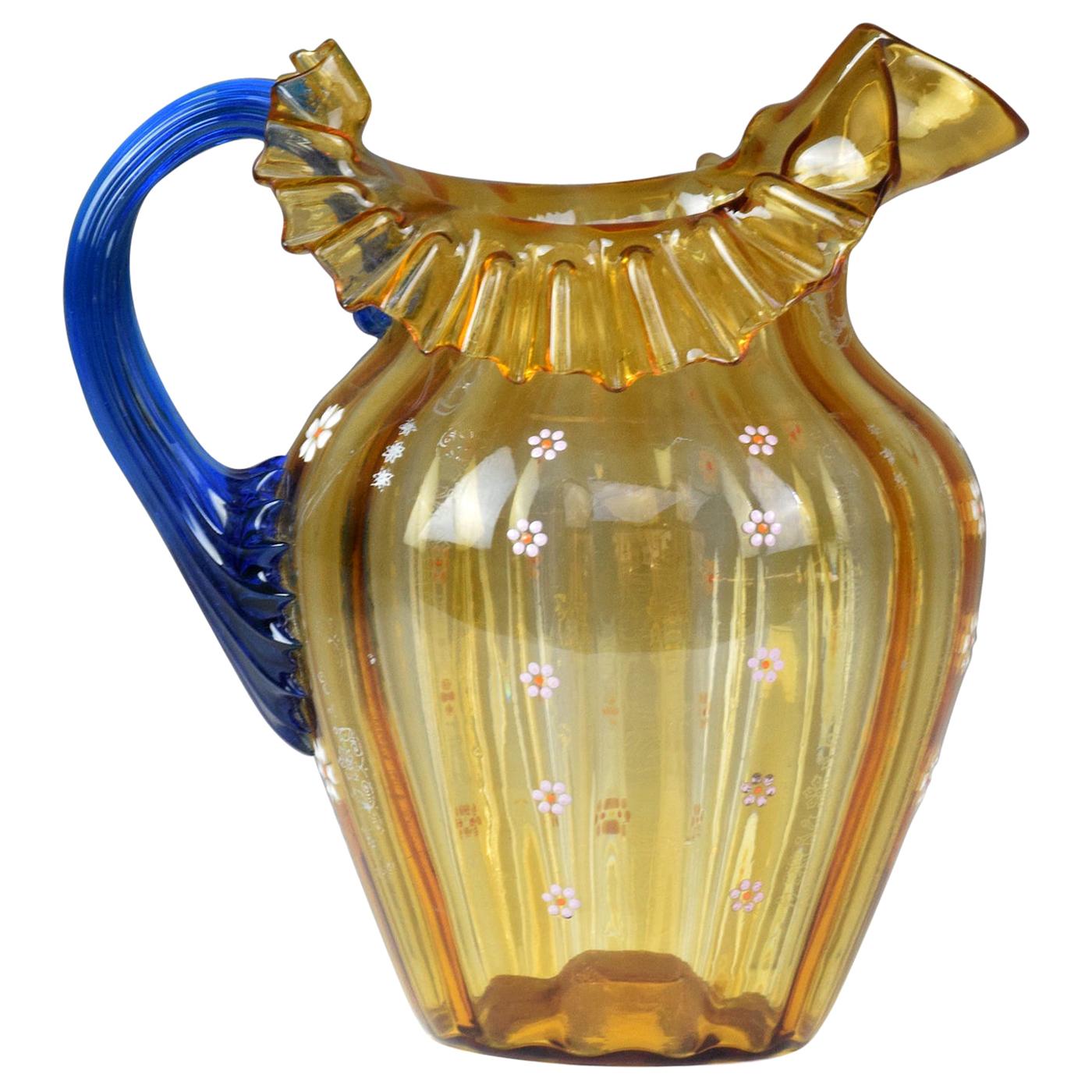 20th Century Italian Murano Liberty Style Pitcher For Sale