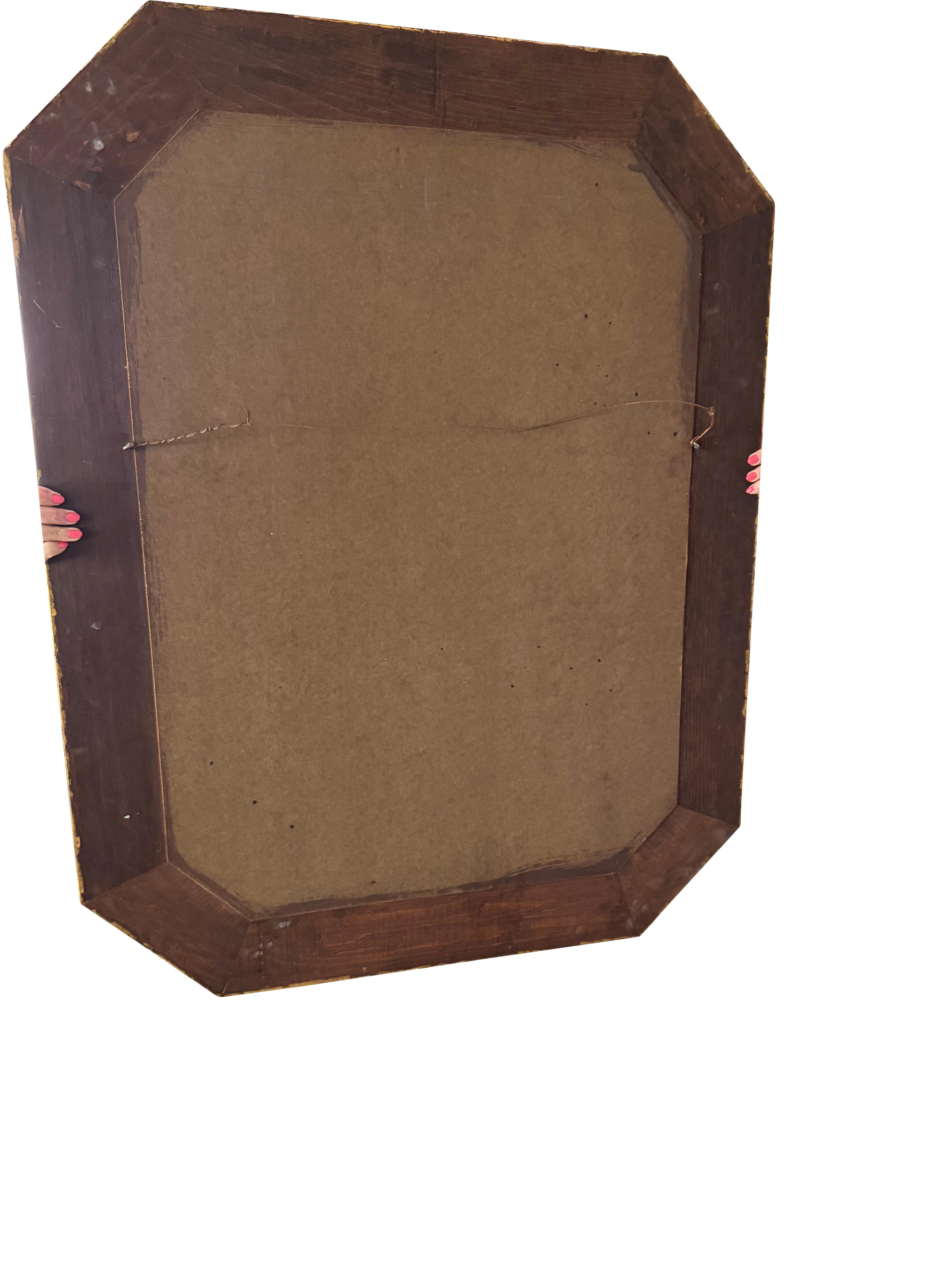 Espejo Églomisé Neoclásico Italiano del Siglo XX en Blanco y Oro en venta 3